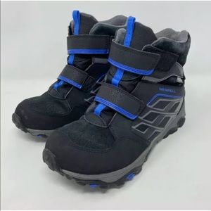 Merrell Moab Polar Youth 6 M Mid Strap 2.0 Trekker Snow Boots Black Blue MY57098